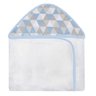 Toalha Estampada com Capuz para Bebê 100 Algodão - Losango Azul - 1