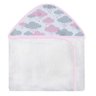 Toalha Estampada com Capuz para Bebê 100 Algodão - Chuva Rosa - 1