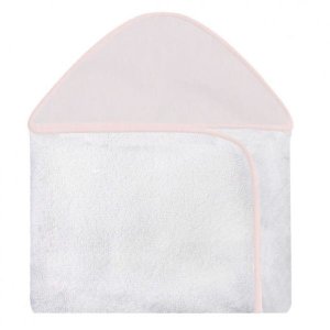Toalha Estampada com Capuz para Bebê 100 Algodão - Rosa