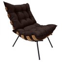 Ver imagem 2 de Cadeira Costela com Puff para Sala de Estar Élpis Móveis Linho Marrom