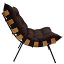 Ver imagem 4 de Cadeira Costela com Puff para Sala de Estar Élpis Móveis Linho Marrom