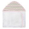 Toalha Estampada com Capuz para Bebê 100 Algodão - Chevron Rosa Colorido - 1