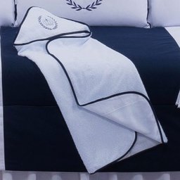 Toalha Bordada com Capuz para Bebê 100 Algodão - Realeza Azul Marinho - 2