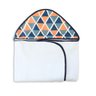 Toalha Estampada com Capuz para Bebê 100 Algodão - Losango Marinho com Laranja - 1