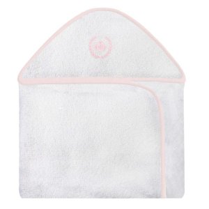 Toalha Bordada com Capuz para Bebê 100 Algodão - Ursa Realeza Floral