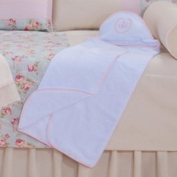 Toalha Bordada com Capuz para Bebê 100 Algodão - Ursa Realeza Floral - 2