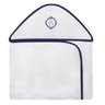 Toalha Bordada com Capuz para Bebê 100 Algodão - Urso Arabesco Branco - 1