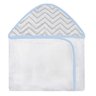 Toalha Estampada com Capuz para Bebê 100 Algodão - Chevron Azul - 1