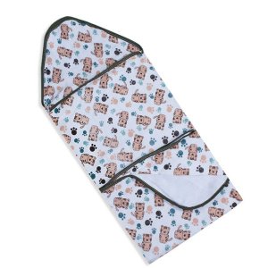 Toalha Gigante Bebê Com Capuz Estampado 100% Algodão Tigre