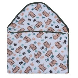 Toalha Gigante Bebê Com Capuz Estampado 100% Algodão Tigre - 2
