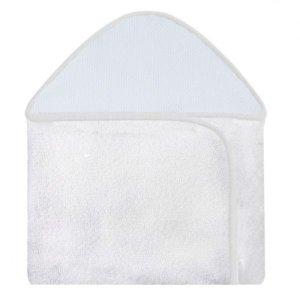 Toalha Estampada com Capuz para Bebê 100 Algodão - Piquet Branco