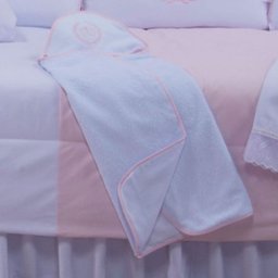 Toalha Bordada com Capuz para Bebê 100 Algodão - Realeza Rosa - 2