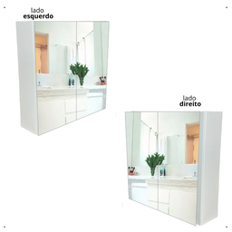 Armário de Banheiro Aéreo Compacto com Espelho 2 Porta 50x60x15cm - 4