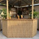 Ver imagem 5 de Forro de Bambu - Revestimento 5m x 1m para Balcão de Bar e Quiosque Rolo Rústico Marrom