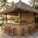 Ver imagem 4 de Forro de Bambu - Revestimento 5m x 1m para Balcão de Bar e Quiosque Rolo Rústico Marrom
