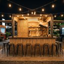 Ver imagem 3 de Forro de Bambu - Revestimento 5m x 1m para Balcão de Bar e Quiosque Rolo Rústico Marrom