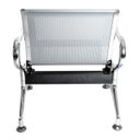 Ver imagem 4 de Cadeira Longarina Cromada 1 Lugar Cinza