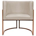 Ver imagem 3 de Poltrona Decorativa Recepção Luna Suede Cores Base de Ferro Bronze