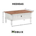 Ver imagem 4 de Mesa de Centro Madeira Maciça 1 Gaveta Branco