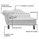 Ver imagem 6 de Recamier Sofá Direito Larissa 120cm Sala Suede Branco - Incasa Decor