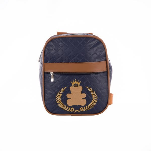 Bolsa Mochila para Bebê Passeio Cor Urso Azul Medalha - 1