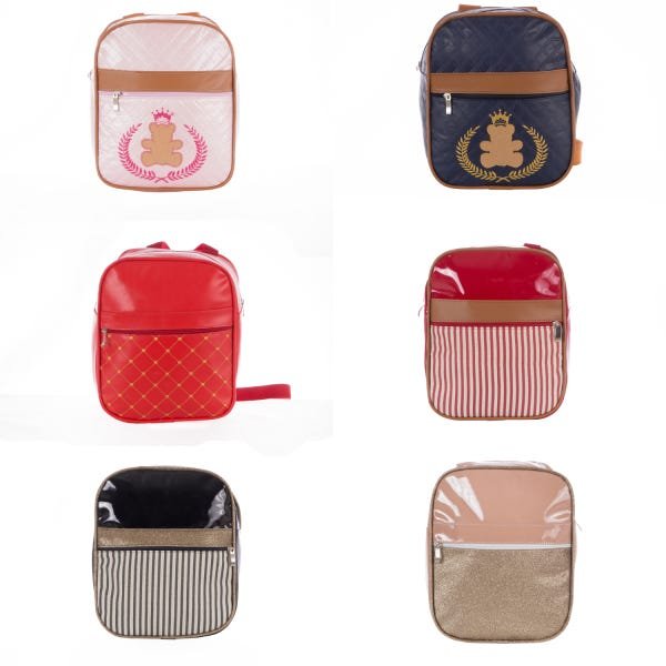 Bolsa Mochila para Bebê Passeio Luxo Cor Rose Medalha - 4