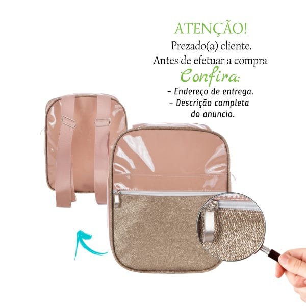 Bolsa Mochila para Bebê Passeio Luxo Cor Rose Medalha - 2