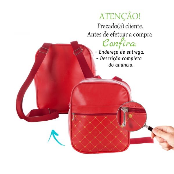 Bolsa Mochila para Bebê Passeio Luxo Várias Cores Medalha: VERMELHO E DOURADO - 2