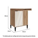 Ver imagem 2 de Balcão de Cozinha Canto Miami 1 Porta com Tampo Carraro Freijó com Off White