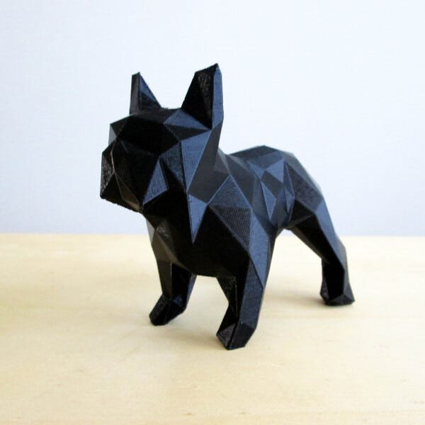 Bulldog Francês Decorativo - 10 Cm Altura -Toque 3D: Preto - 1