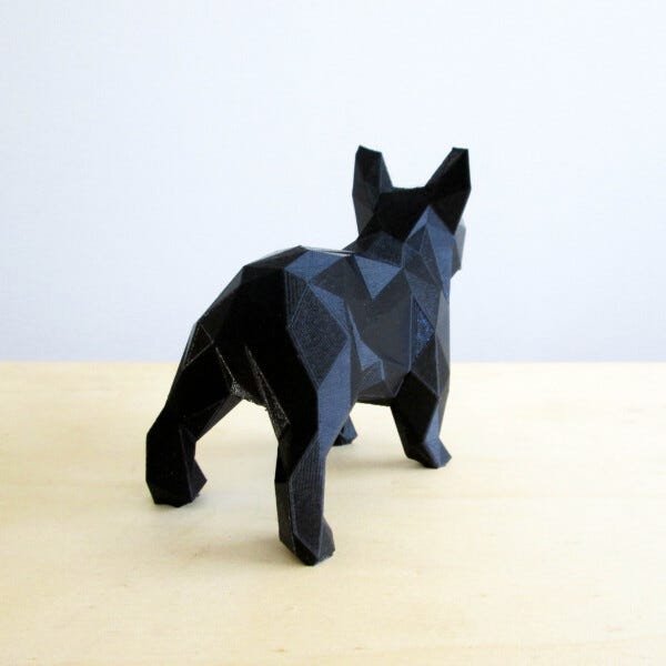 Bulldog Francês Decorativo - 10 Cm Altura -Toque 3D: Preto - 2