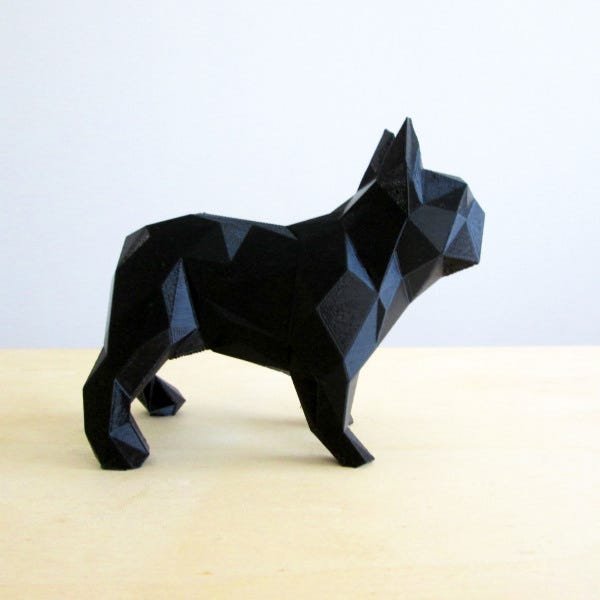 Bulldog Francês Decorativo - 10 Cm Altura -Toque 3D: Preto - 3