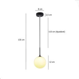 3 Pendente Globo Vidro Branco G9 Ball Preto Bancada Zan32 - 3 3 Pendente Globo Vidro Branco G9 Ball Preto Bancada Zan32 - 3