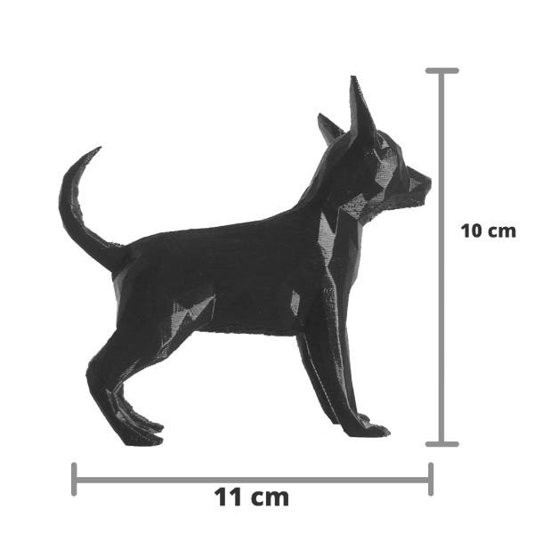 Cachorro Chihuahua Decorativo - 10 Cm Altura -Toque 3D: Bronze - 4