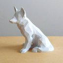 Ver imagem 2 de Cachorro Pastor Alemão Decorativo - 10 Cm Altura -Toque 3D: Branco