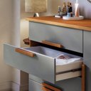 Ver imagem 5 de Cômoda Sapateira 4 Gavetas 1 Porta Brescia Nature Cinza