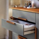 Ver imagem 5 de Cômoda Sapateira 4 Gavetas 1 Porta Brescia Nature Cinza