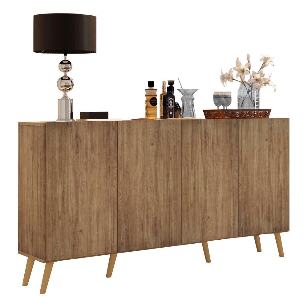 Aparador Buffet Retrô Multimóveis Veneza 4 Portas FG3556 Rustic/Natural - 2