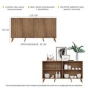 Ver imagem 4 de Aparador Buffet Retrô Multimóveis Veneza 4 Portas FG3556 Rustic/Natural