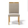 Cadeira Aurora Madeira Maciça Estofada para Mesa de Jantar Veludo Bege 102 - 3