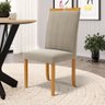 Cadeira Aurora Madeira Maciça Estofada para Mesa de Jantar Veludo Bege 102 - 5