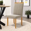 Ver imagem 5 de Cadeira Aurora Madeira Maciça Estofada para Mesa de Jantar Veludo Bege 102
