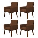 Ver imagem 1 de Kit 4 Poltronas Decorativa Sala e Quarto Nina Suede Herrero:cobre