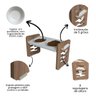 Comedouro Cães e Gatos Duplo Pet Mdf Zig Zag Ajustável - Pn - 5