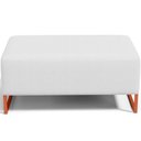 Ver imagem 3 de Puff Decorativo Sala De Estar Cléo 90cm Base De Ferro Cobre W01 Corano Branco - Lyam Decor