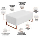 Ver imagem 4 de Puff Decorativo Sala De Estar Cléo 90cm Base De Ferro Cobre W01 Corano Branco - Lyam Decor