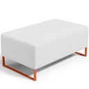 Ver imagem 1 de Puff Decorativo Sala De Estar Cléo 90cm Base De Ferro Cobre W01 Corano Branco - Lyam Decor