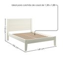 Ver imagem 3 de Cama Casal Madeira Macica Taeda 149 Cm 2808 Branco Festra