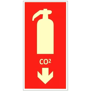 Placa de Sinalização de Emergência Extintor Co2 10x20cm