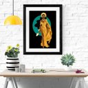 Ver imagem 2 de Quadro Oxum Silhueta - 60x48cm:madeira Preta